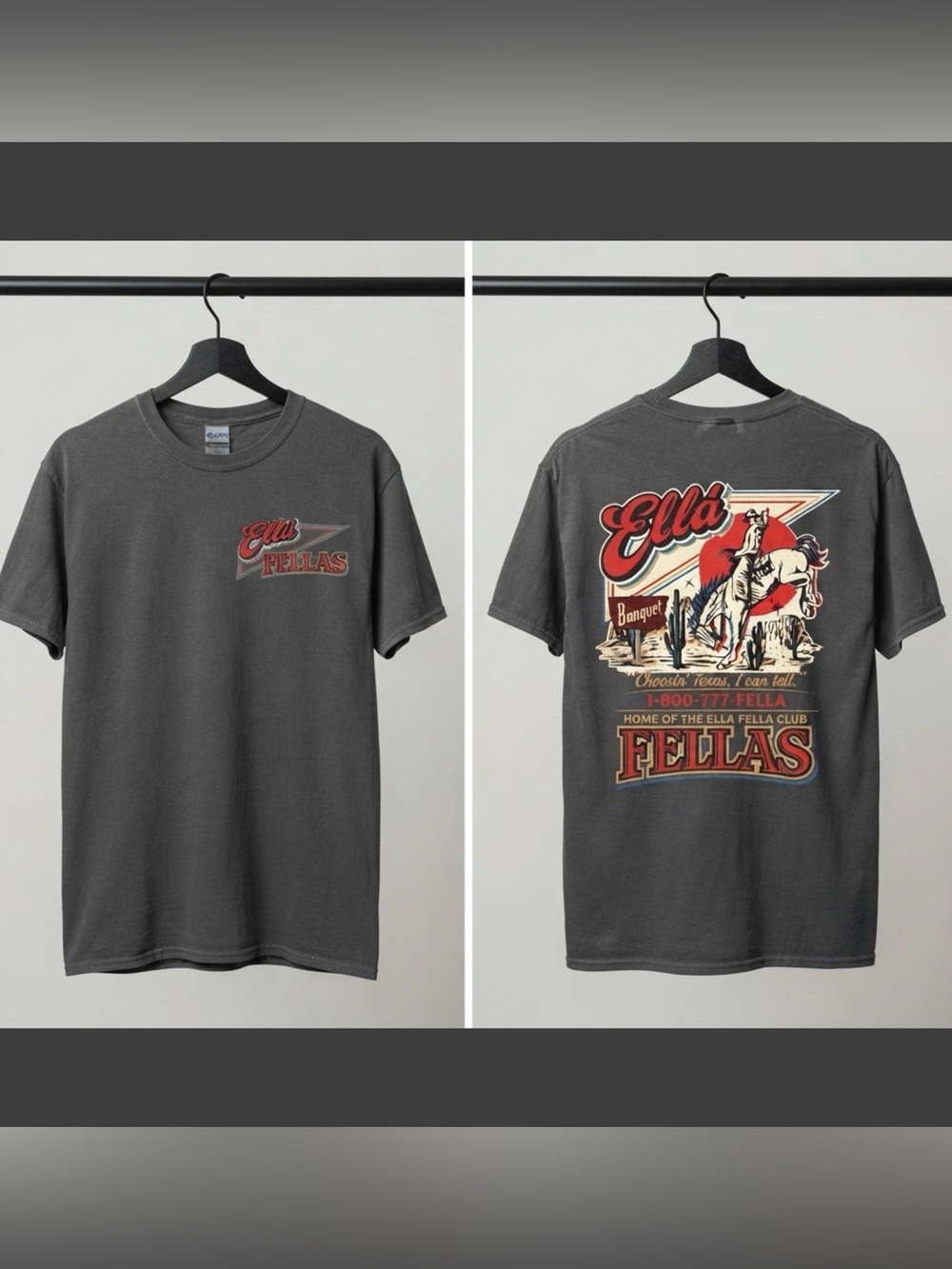Gildan Charcoal Cowboy Graphic Tee